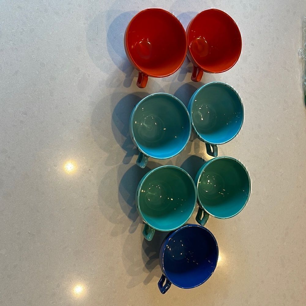 Vernon kilns, early California coffee tea cups great shape 7, included in sale.